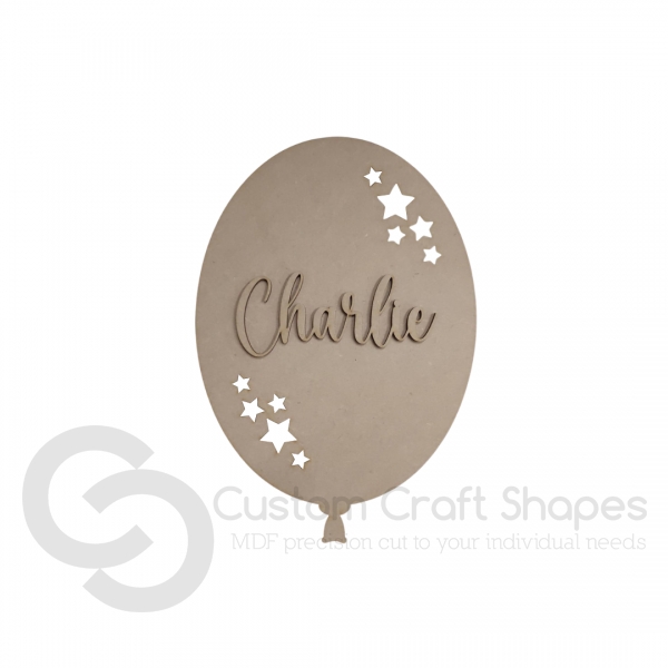 Balloon with Stars and Name (3mm)