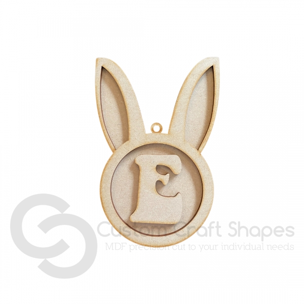Bunny Head Letter Monogram (3mm)