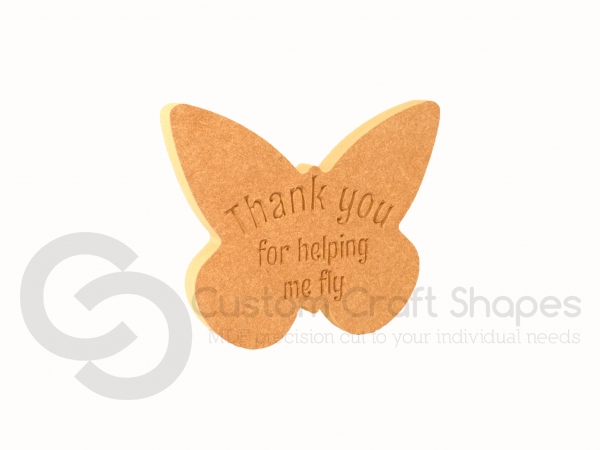 Butterfly engraved Thank you for helping me fly (18mm)
