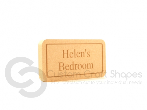 Bedroom Plaque, Engraved (18mm)