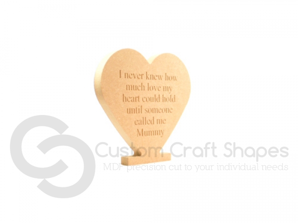 'I never knew how much...' Engraved Heart (18mm)