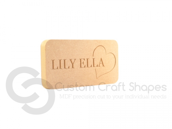 Name Plaque with Heart, Engraved (18mm)