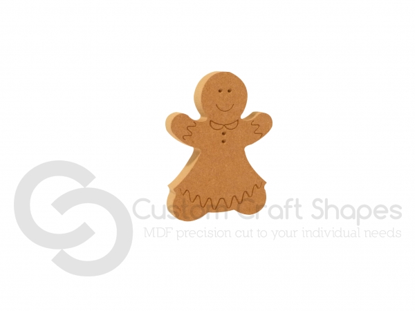 Engraved Gingerbread Woman (18mm)