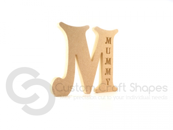 Victorian Letter M, Engraved Mummy (18mm)