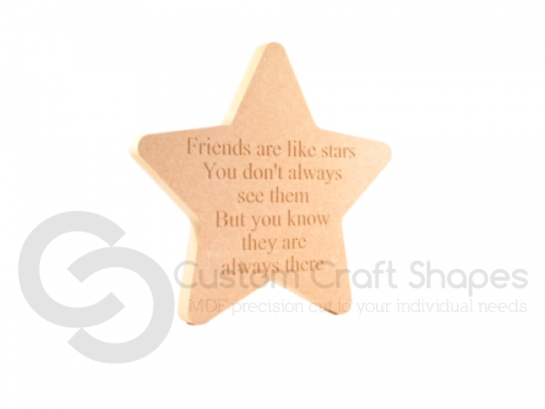 "Friends are like stars..." Engraved Star (18mm)
