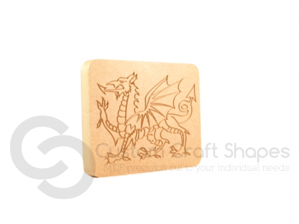 Freestanding Welsh Dragon engraved plaque (18mm)