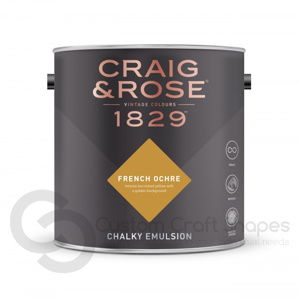 MDF French Ochre Chalky Emulsion, Craig & Rose Paint