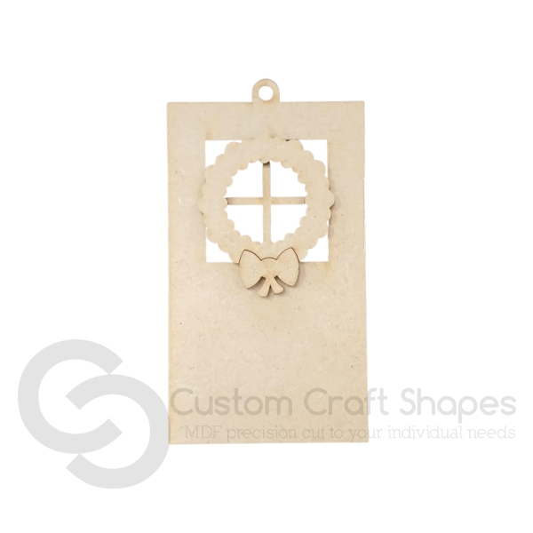 Hanging Door Tree Decoration with Wreath and Bow (3mm) 