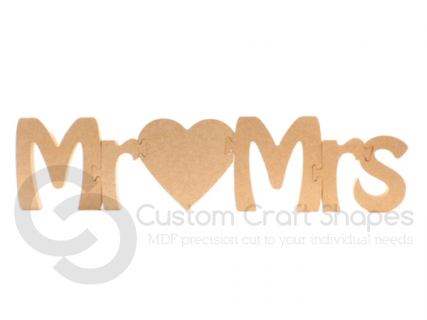 Jigsaw Font:  Mr "Heart" Mrs (18mm)