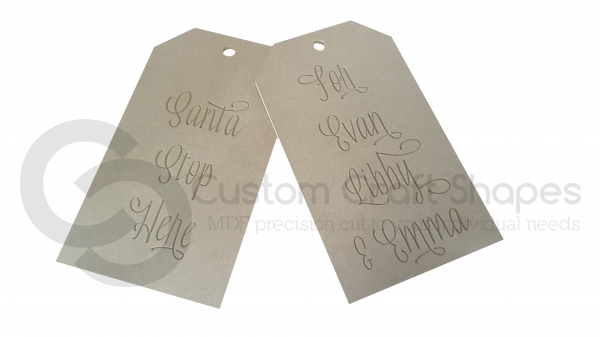 Large Door Tags, 'Santa Stop Here for ...' (18mm)