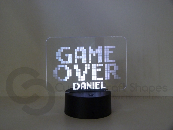 LED/Acrylic Light - GAME OVER & NAME