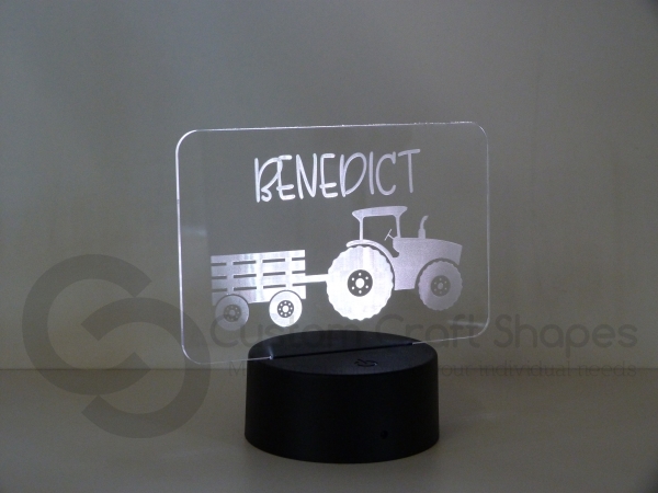 LED/Acrylic Light - Tractor, Trailer & Name