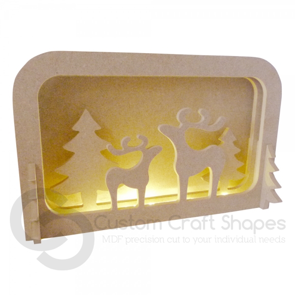 LIGHT UP Layered Reindeer Scene, with 2 Adults... 6mm