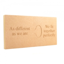 2 Piece Engraved Jigsaw Puzzle, "As different.." (18mm)