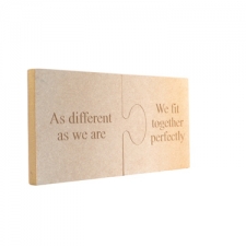 2 Piece Engraved Jigsaw Puzzle, "As different.." (18mm)