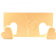2 Piece Jigsaw with removable Hearts (18mm)