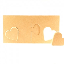 2 Piece Jigsaw with removable Hearts (18mm)