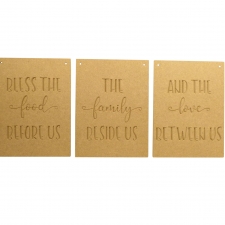 Bless The Food, Triple Plaque Set (6mm)