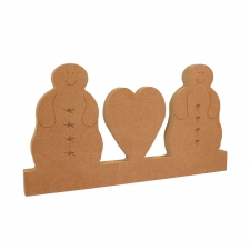 Blobby Snowman Couple with Heart on a Plinth (18mm)