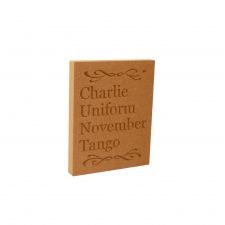 Charlie Uniform November Tango, Engraved Plaque (18mm)
