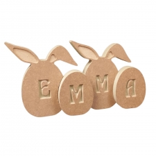 Easter Eggs with Bunny Ears Personalised (18mm)