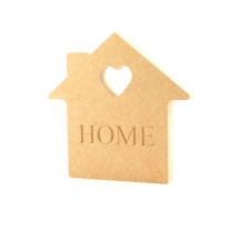 HOME, Engraved House Shape (18mm)