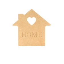 HOME, Engraved House Shape (18mm)