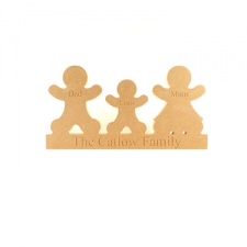 Engraved Gingerbread Family on Plinth (18mm)