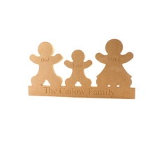 Engraved Gingerbread Family on Plinth (18mm)