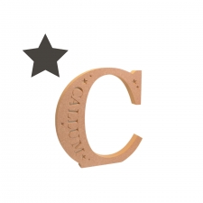 Engraved Letter with Name & Stars (18mm)