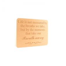 'Life is not measured...' Engraved Plaque (18mm)