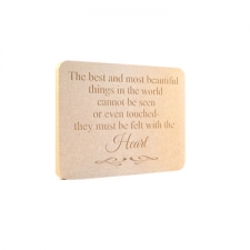 'The best and most beautiful things...' Engraved Plaque (18mm)