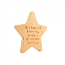 'How long will I love you..." Engraved Star (18mm)