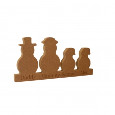 Engraved Snowman Family on Plinth (18mm)