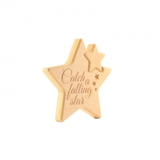 Engraved star in a star - "Catch a falling star" (18mm)