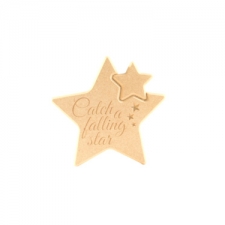 Engraved star in a star - "Catch a falling star" (18mm)