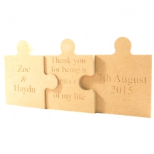 Triple Jigsaw Pieces, Engraved (18mm)