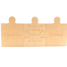 Triple Jigsaw Pieces, Engraved (18mm)