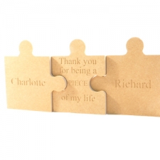 Triple Jigsaw Pieces, Engraved (18mm)