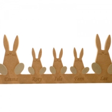 Engraved Wonky Bunny Family on a Plinth (18mm)