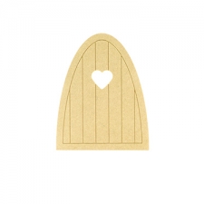 Fairy Door with groove and planks with Heart (6mm)