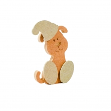 CHRISTMAS Wonky Dog with Engraved Face and 3D Feet/Hat (18mm)