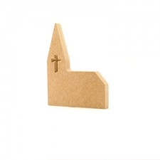 Church Shape, with Engraved Cross (18mm)
