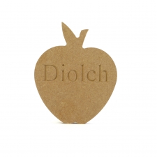 Diolch, Engraved Apple Shape (18mm)