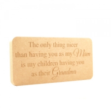 Freestanding engraved plaque: "The only thing nicer than having you as my..." (18mm)