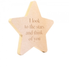 Freestanding Engraved Rounded Point Star, 'I look to the stars...' (18mm)