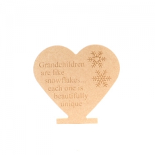 "Grandchildren are like snowflakes..." Engraved Freestanding Heart (18mm)