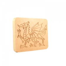 Freestanding Welsh Dragon engraved plaque (18mm)