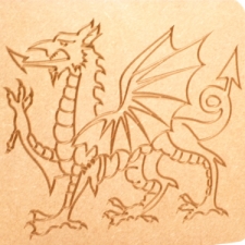 Freestanding Welsh Dragon engraved plaque (18mm)