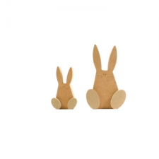 Freestanding Wonky Bunny with Engraved Face and 3D Feet (18mm)